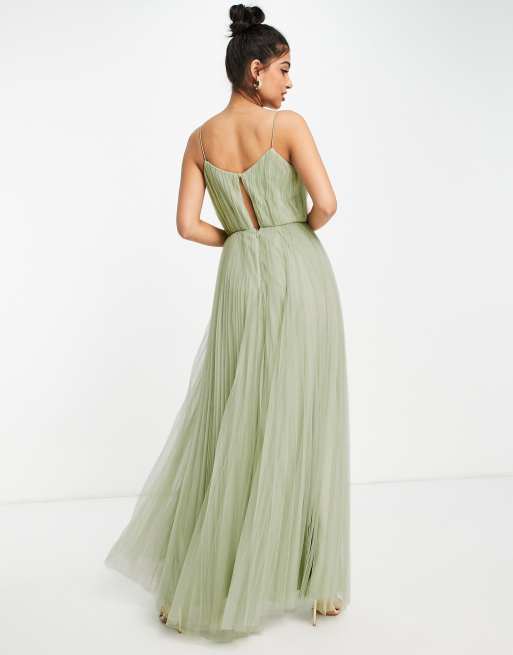 Asos robe verte online longue