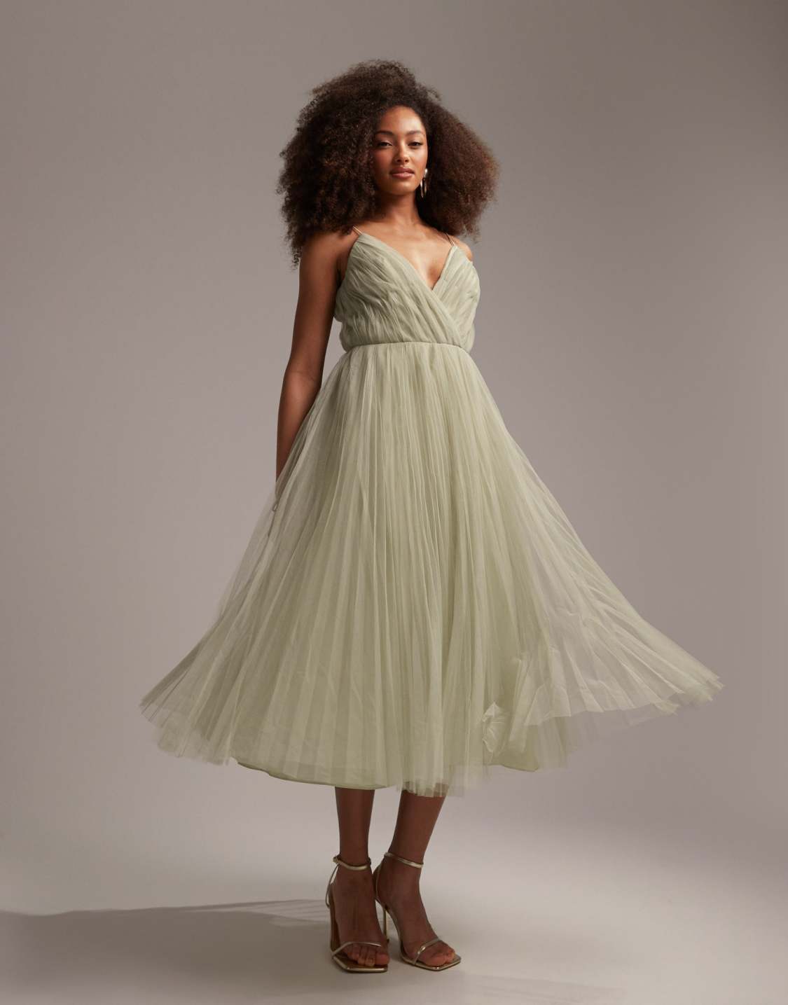 Asos robe vert sauge sale