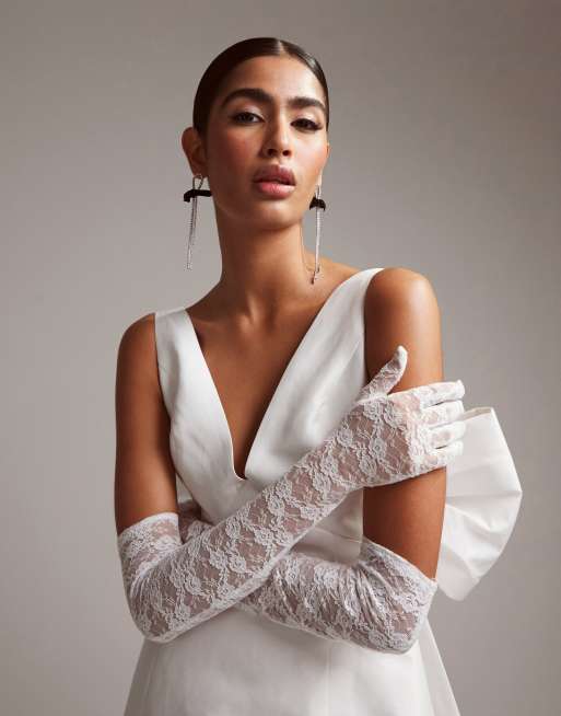 Robe de mariée discount courte dentelle ivoire