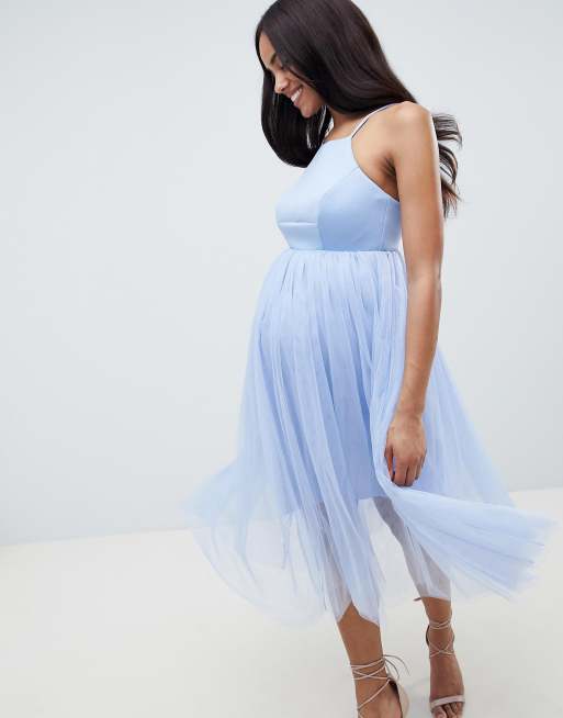 ASOS DESIGN Robe de maternit mi longue style chasuble en n opr ne et en tulle de qualit sup rieure