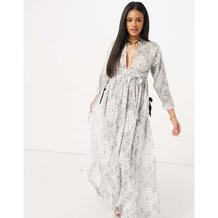 ASOS DESIGN Robe de plage longue style boh me froiss e avec