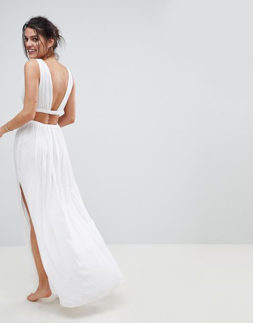 ASOS DESIGN Robe de plage longue style grec avec d collet plongeant