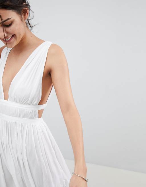 Asos Design Robe De Plage Longue Style Grec Avec Décolleté Plongeant