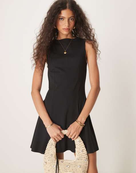 ASOS DESIGN - Robe d'été courte sans manches en coton - Noir - view 1