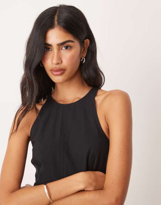 ASOS DESIGN - Robe d'été mi-longue à encolure bateau et coutures apparentes - Noir, 4 de 4