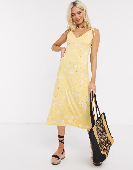 ASOS DESIGN - Robe d'été mi-longue imprimé fleuri avec ...