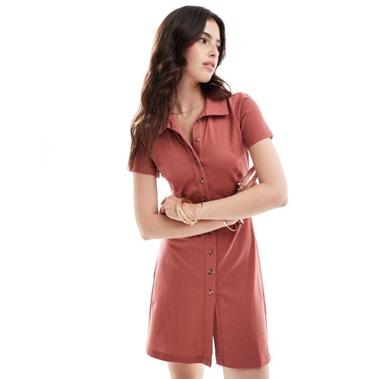 Robe droite boutonnée devant clearance
