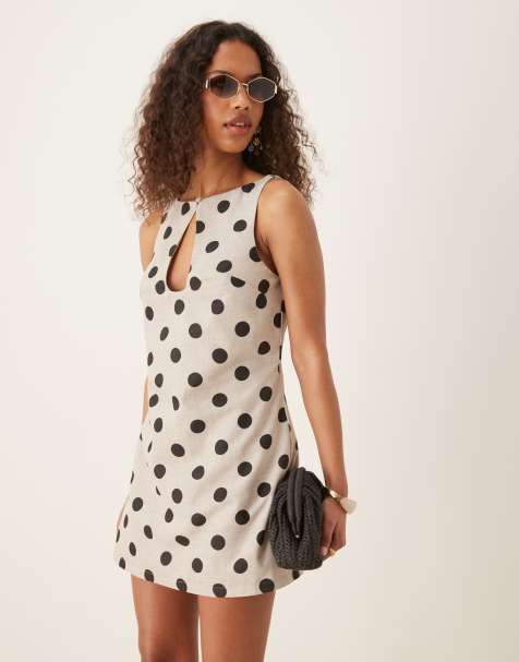 ASOS DESIGN - Robe droite courte à découpe - Pois - view 1