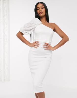 robe fourreau blanche mi longue