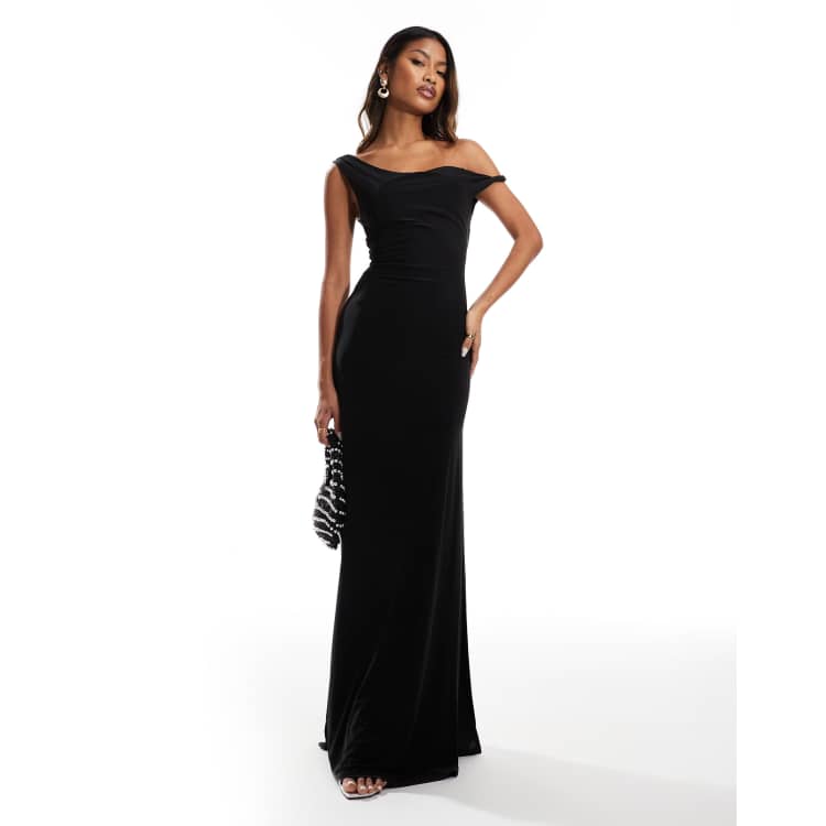 Robe De Soirée Noire Et Argentée à Bretelles - Taille S/M (36/38) - Polyester élasthanne