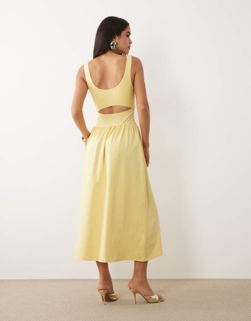ASOS DESIGN - Robe longue à découpes - Jaune, 2 de 4