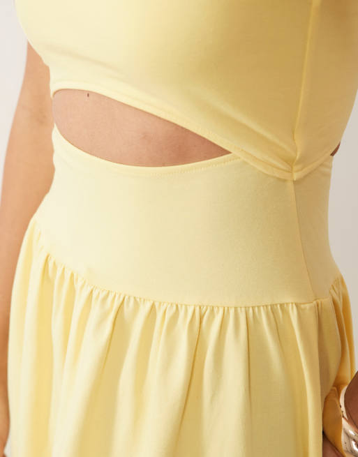 ASOS DESIGN - Robe longue à découpes - Jaune, 4 de 4