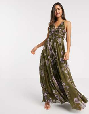 robe longue fleurie fine bretelle