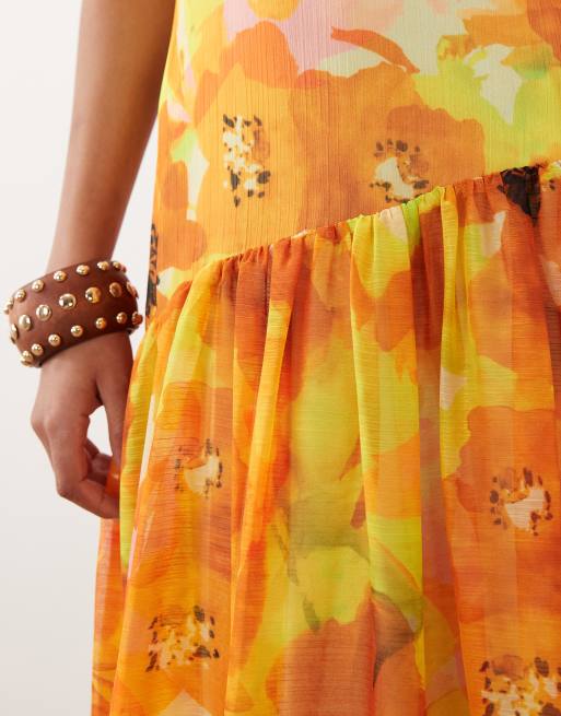 ASOS DESIGN - Robe longue à fleurs avec dos nageur et taille asymétrique, 2 de 4