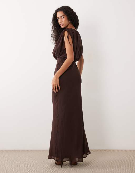 ASOS DESIGN robe longue à haut bouffant en mousseline, 2 de 4