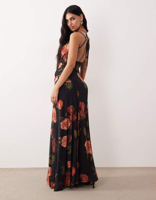 ASOS DESIGN - Robe longue à imprimé fleuri et coutures apparentes, 4 de 4