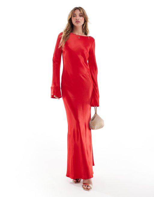 Asos robe longue rouge best sale