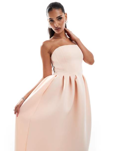 ASOS DESIGN - Robe longue à ourlet incurvé - Rose - view 1