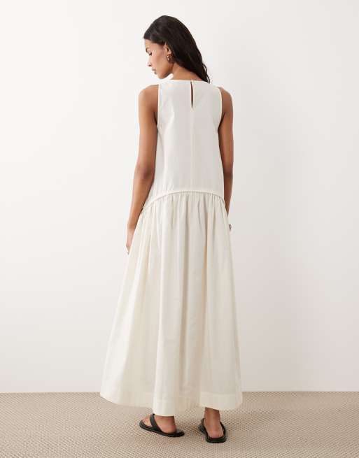 ASOS DESIGN - Robe longue à taille basse avec coquillages brodés - Neutre, 3 de 4