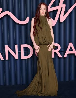 ASOS DESIGN - Robe longue ample à encolure américaine et taille basse à godets - Kaki-Vert