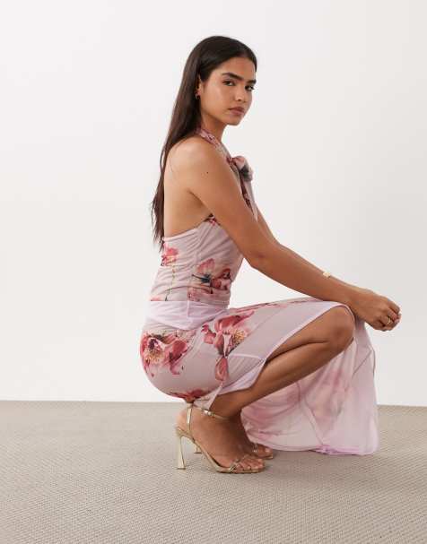 ASOS DESIGN - Robe longue asymétrique à rayures avec découpe - view 1