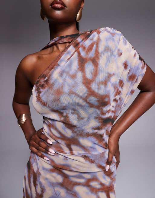 ASOS DESIGN - Robe longue asymétrique avec épaulette et foulard, 3 de 4