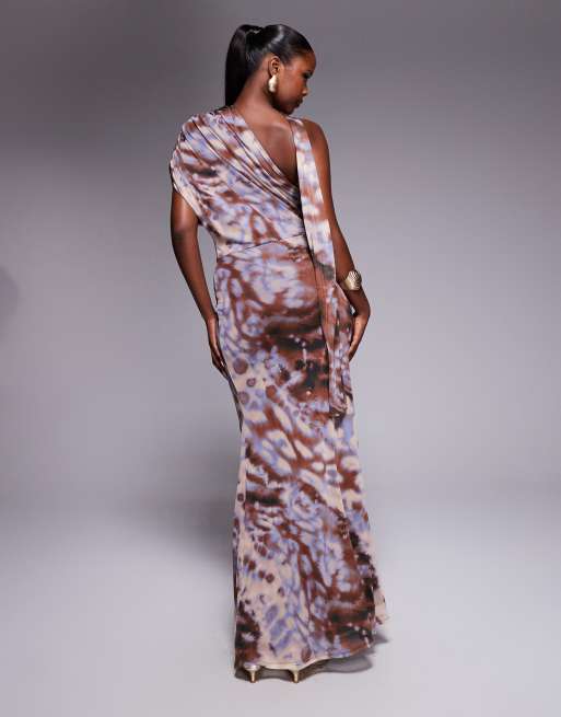 ASOS DESIGN - Robe longue asymétrique avec épaulette et foulard, 4 de 4