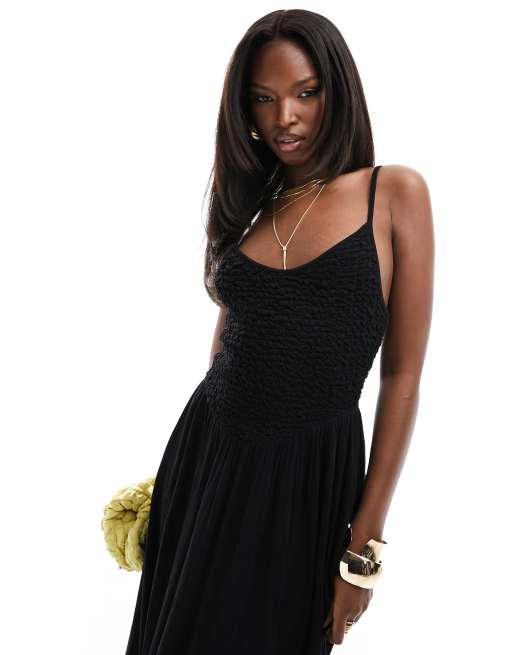Asos robe noire longue cheap
