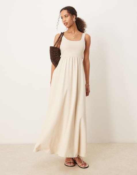 ASOS DESIGN - Robe longue avec encolure carrée - Neutre - view 1