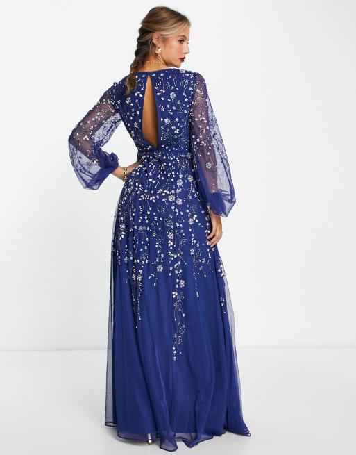 Robe longue bleu online marine asos