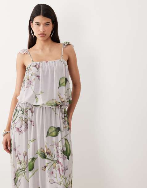 ASOS DESIGN - Robe longue boule en tulle à imprimé floral - view 1