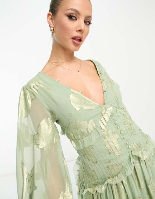 Asos robe vert sauge hot sale