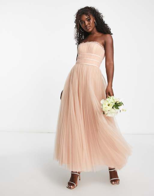 ASOS DESIGN Robe longue de demoiselle d honneur en tulle avec