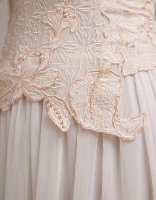 ASOS DESIGN - Robe longue de mariée hybride à fleurs appliquées sur le corsage, 5 de 6