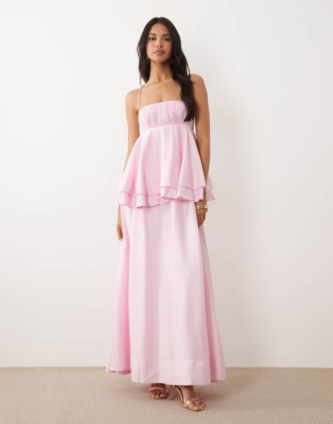 ASOS DESIGN - Robe longue double épaisseur - Rose - view 1