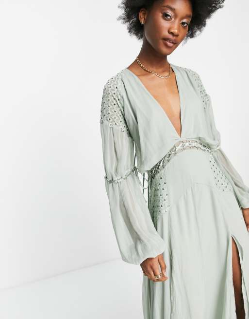 Robe longue verte asos hot sale