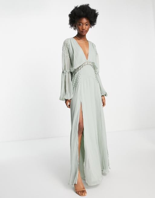 Asos robe 2024 longue verte