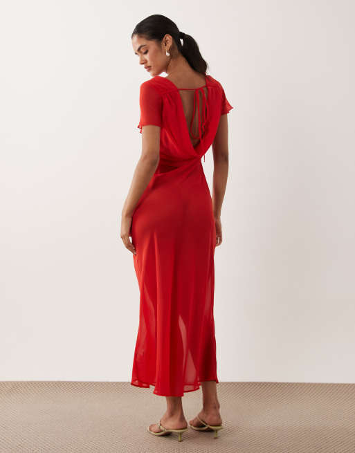 ASOS DESIGN - Robe longue en mousseline avec dos bénitier, 2 de 4