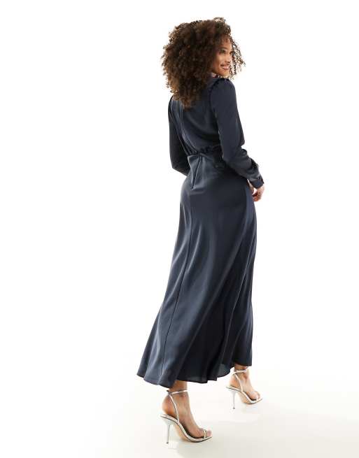 Asos robe longue bleu marine hotsell