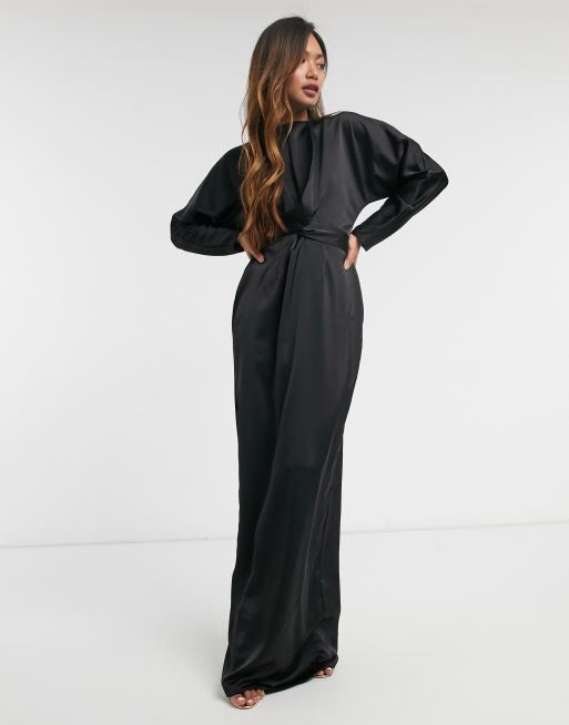 Asos robe longue noire hot sale