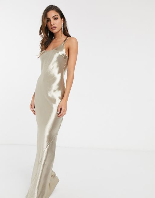 Robe en best sale satin champagne