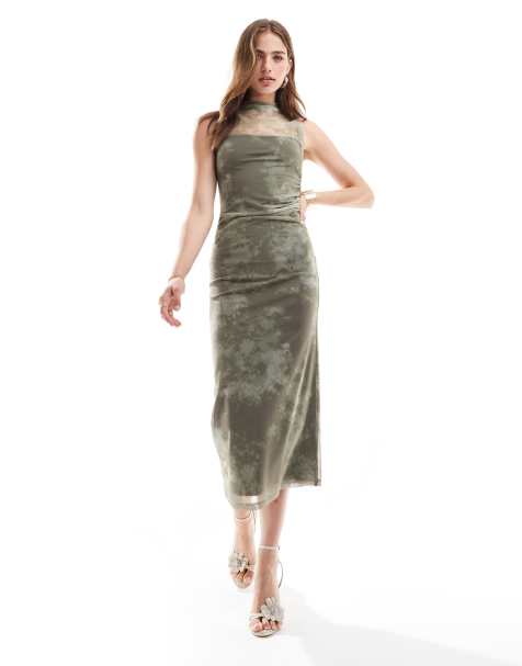 ASOS DESIGN - Robe longue en tulle effet tie-dye avec col montant - view 1