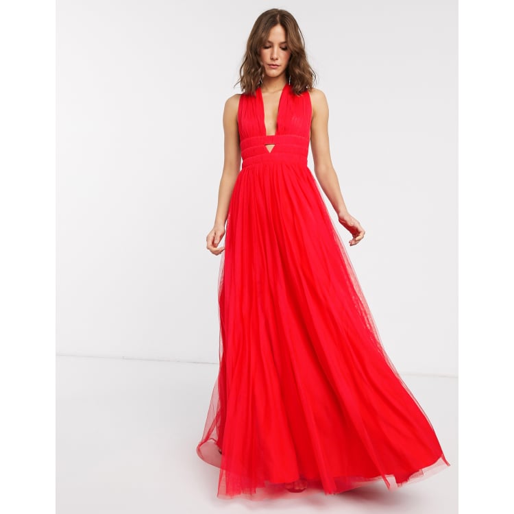 Asos robe longue rouge clearance