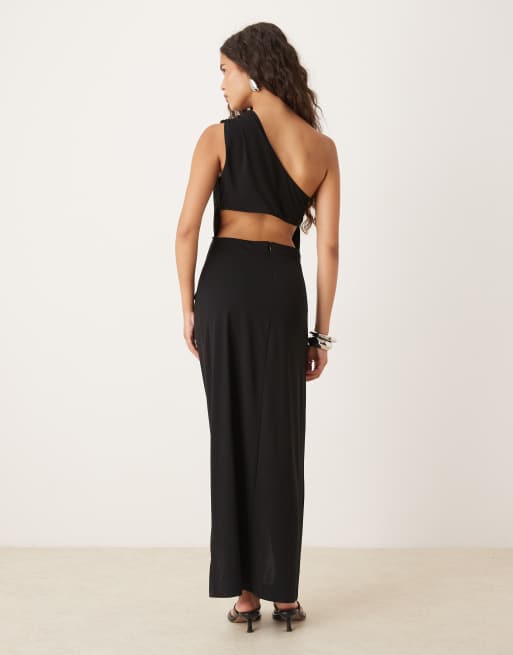 ASOS DESIGN - Robe longue froncée - Noir, 3 de 4