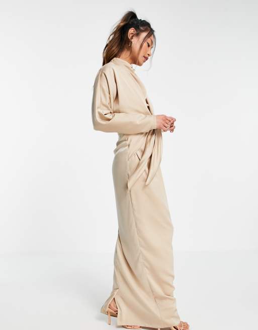 ASOS DESIGN - Robe longue nouée devant à manches chauve-souris, 4 de 4