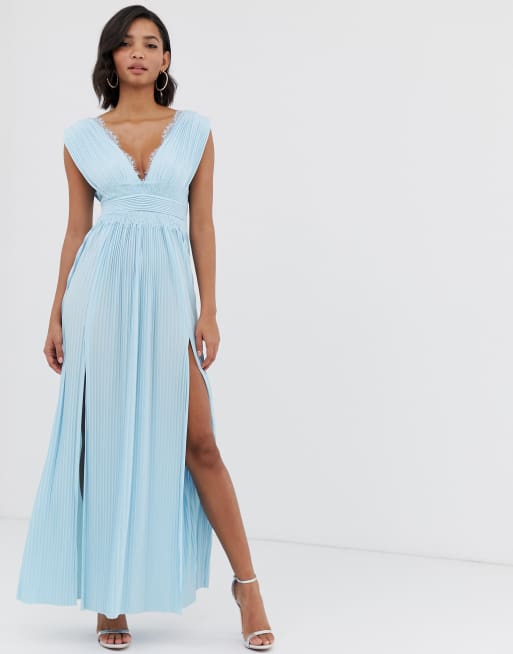 Asos robe longue on sale plissée