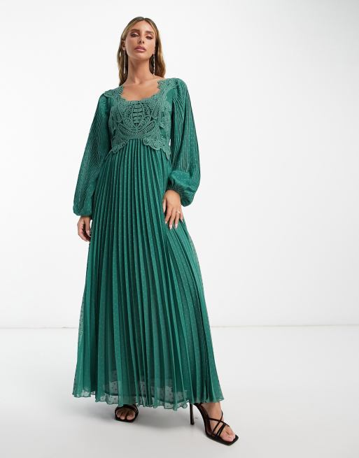 Asos robe outlet longue plissée