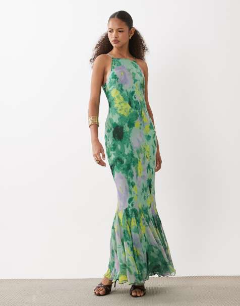 ASOS DESIGN - Robe longue sans manches en mousseline avec ourlet à godets - view 1