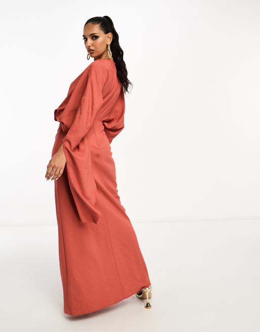 ASOS DESIGN Robe longue superpos e d lav e Rouille