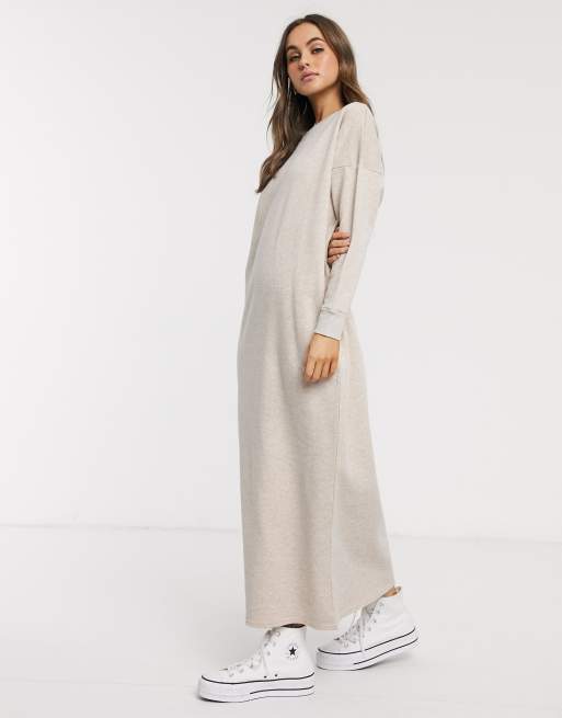 ASOS DESIGN Robe longue sweat oversize Avoine